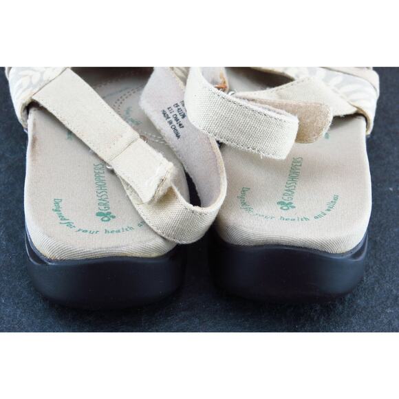 Grasshoppers Size 11 W Brown Slingback Fabric Women Sandal Shoes CHAI‎ 147 - Picture 6 of 8